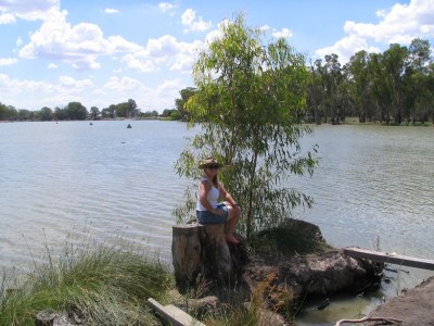 At Wentworth the two major Australian rivers meet: The Darling and the Murray.